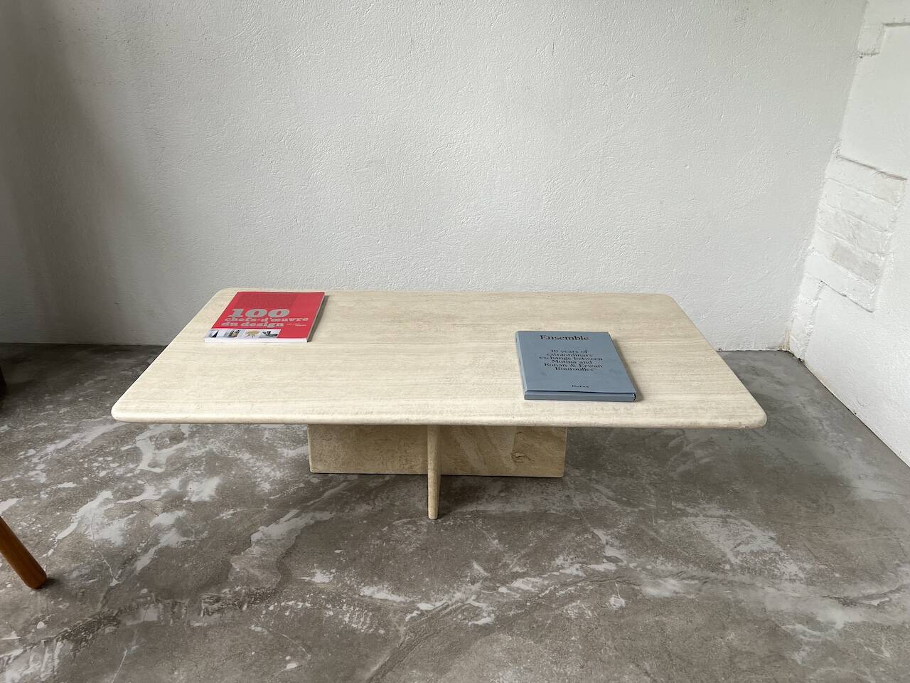 Travertine coffee table, Italy, 1980s