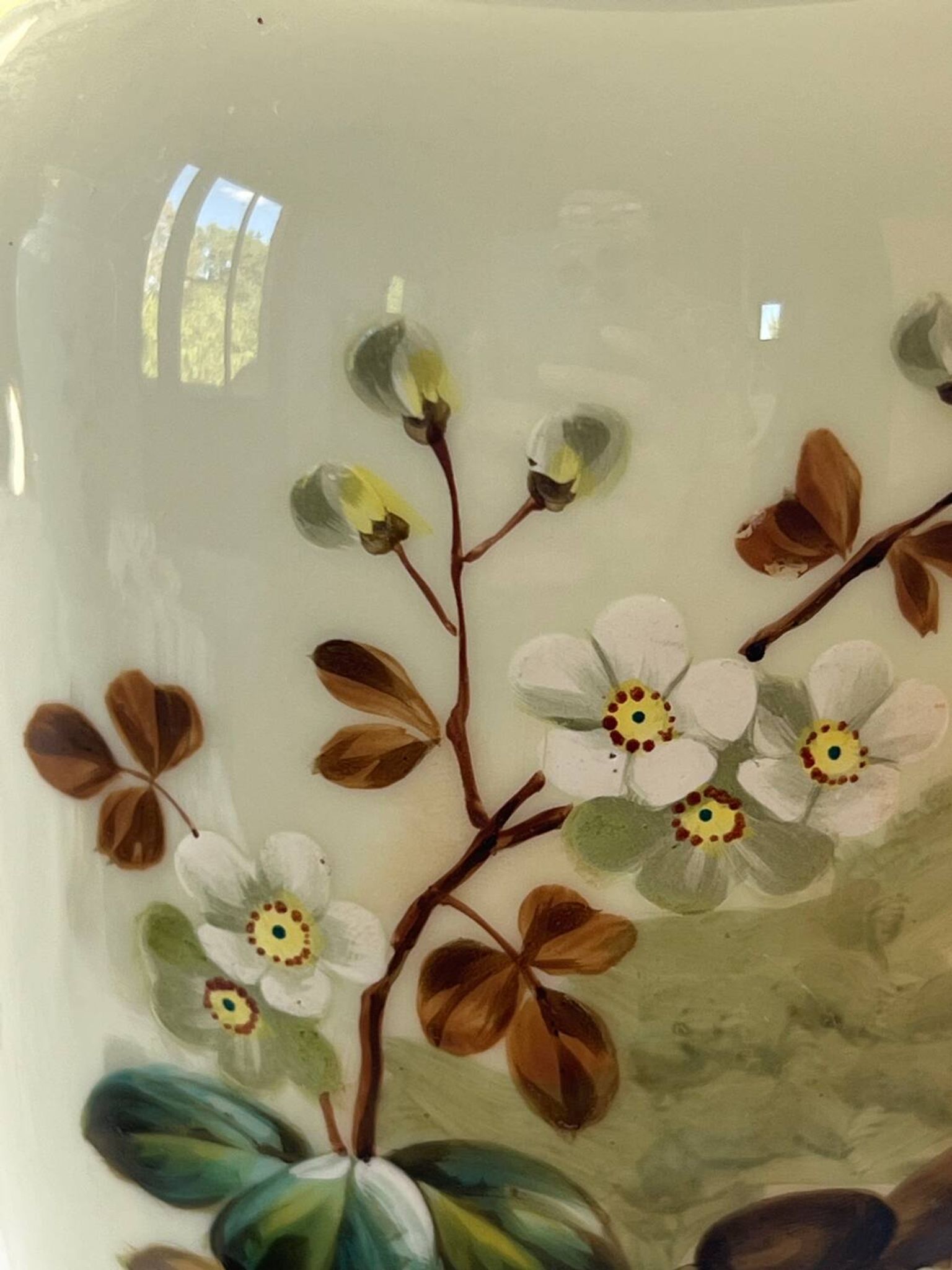 Pair of 19th century opaline glass vases signed