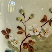 Pair of 19th century opaline glass vases signed