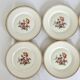 6 vintage dessert plates - White porcelain floral pattern and golden edging