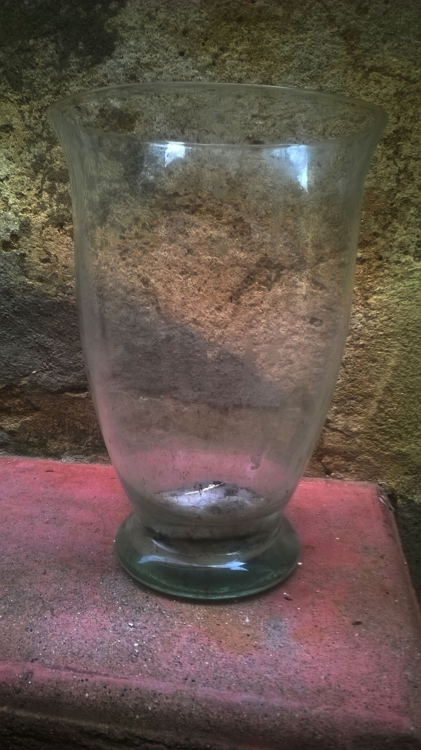 Vintage glass cut vase