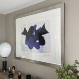 Screen print signed g. braque with custom frame – large format 135x110 cm