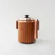 Vintage Danish Wood Ice Bucket with Copper Details, 1960's