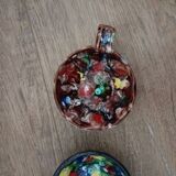 Tasting wine, bowls signed A. Dressinval, ceramist from Vallauris, 1960s.