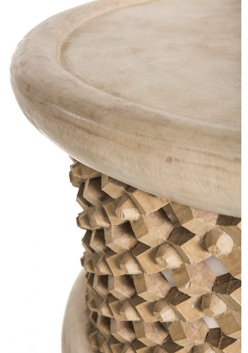 Brown wooden bamiléké tabouret