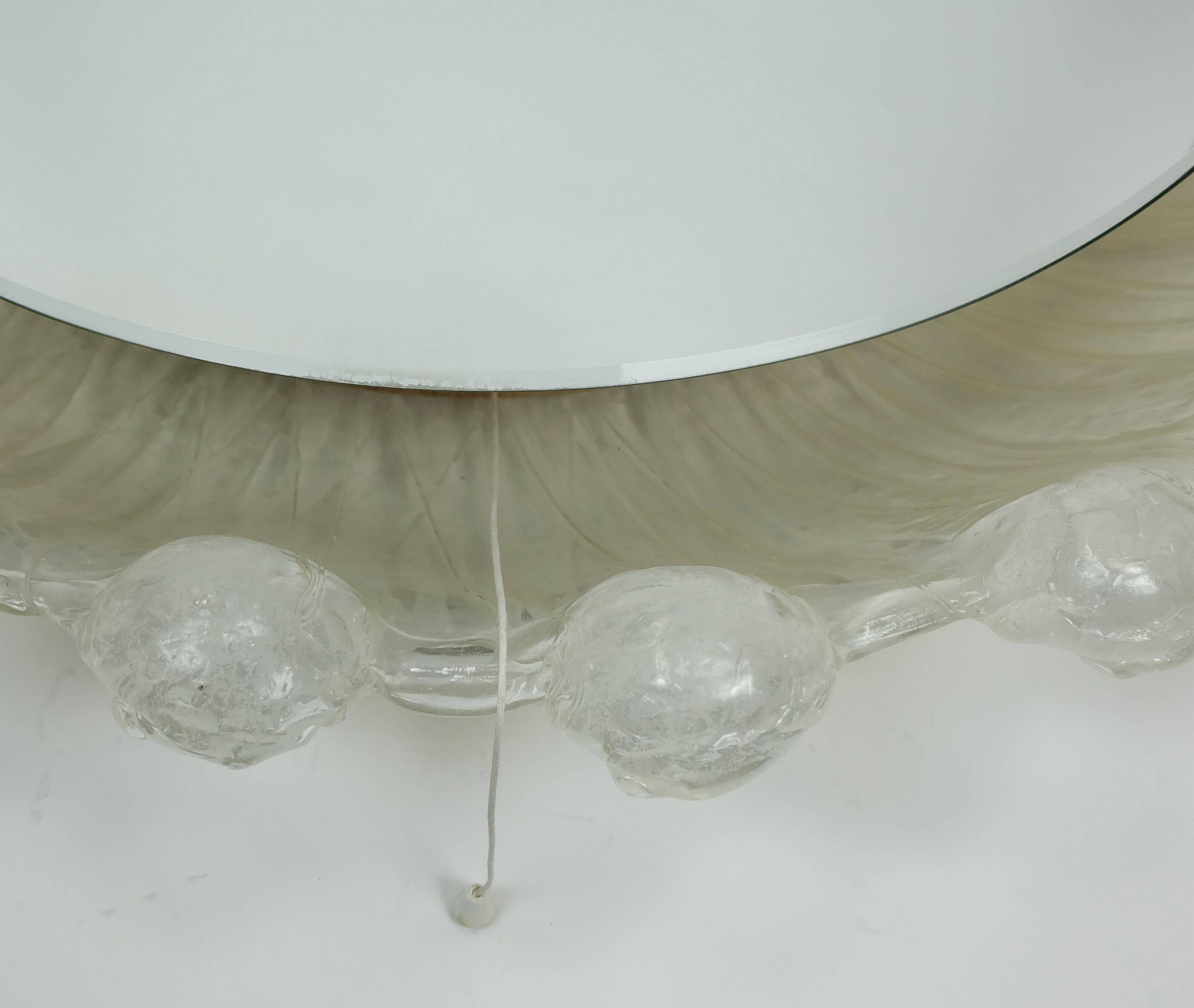 back lit wall MIRROR by schöninger acrylic frame ice glass decor 1960s 1970