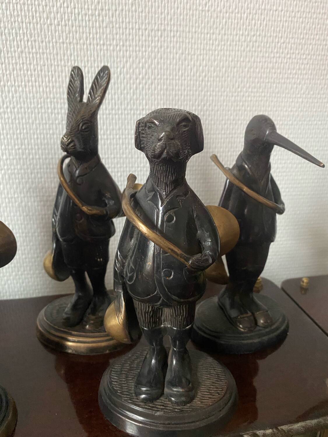 Bronze animal statuettes