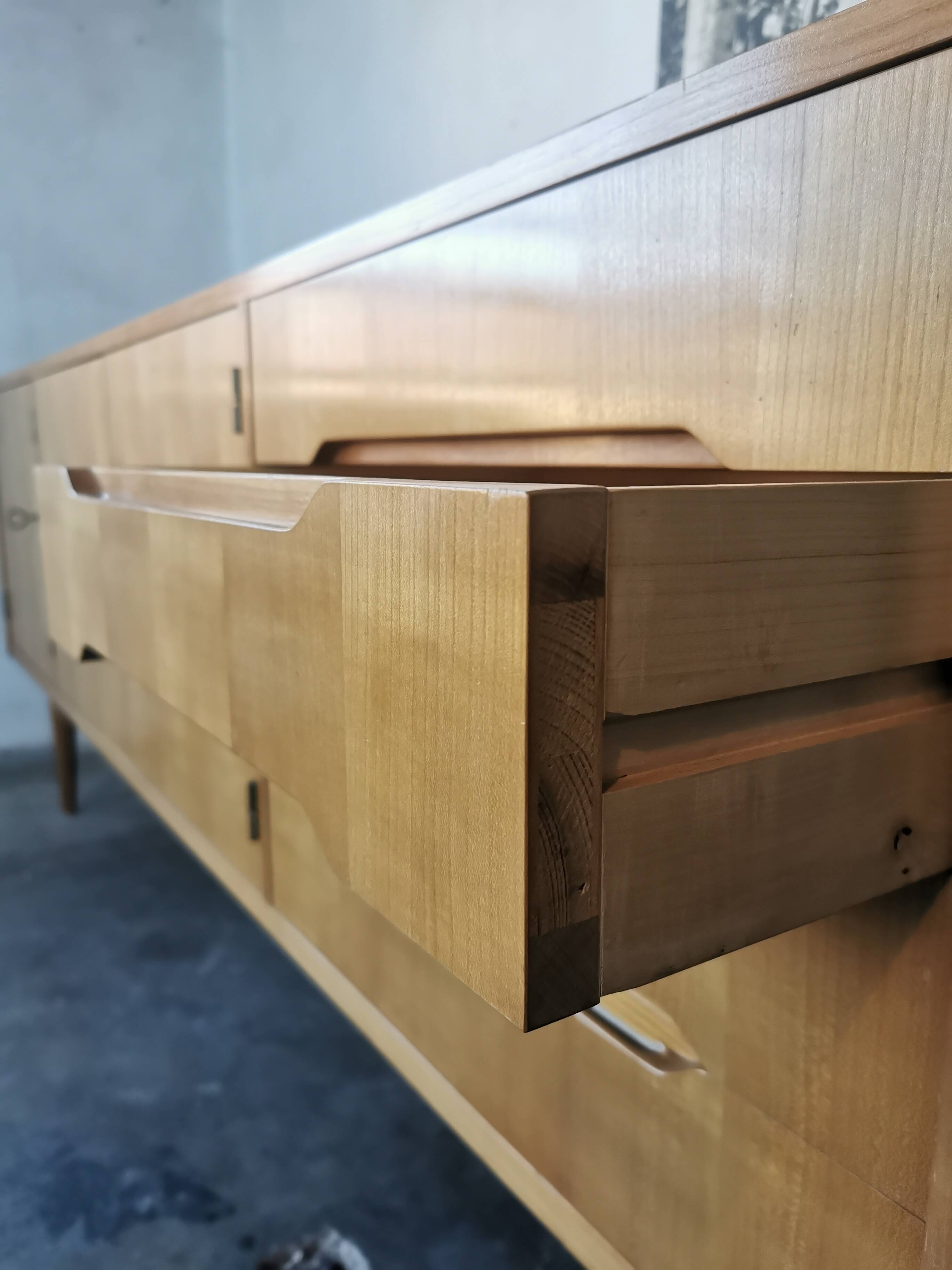 Sideboard in blond wood, 1970