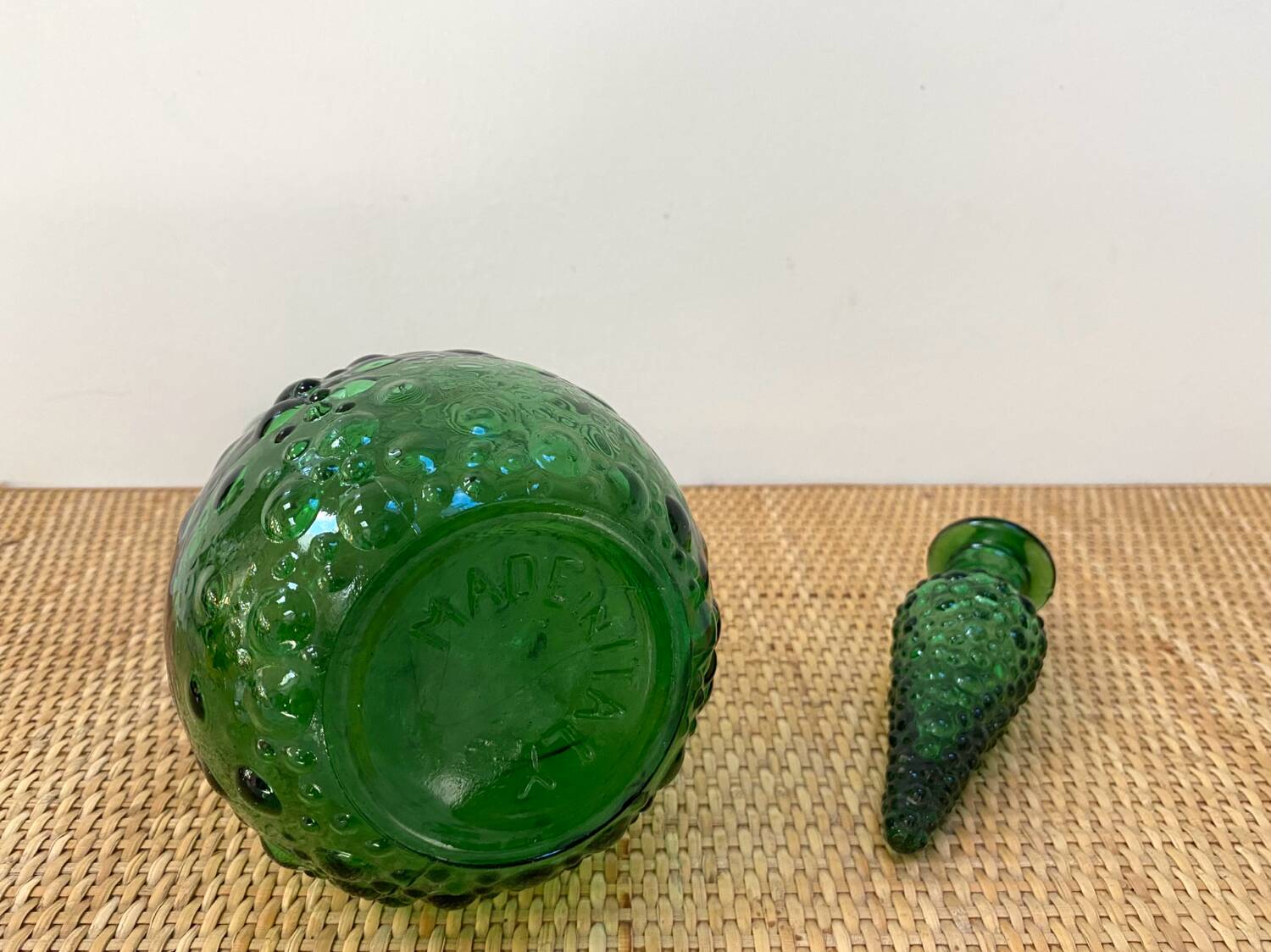 Green bubble carafe Empoli from the 1960s