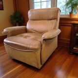 Vintage cognac leather armchair / single seater armchair / armchair