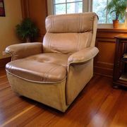 Vintage cognac leather armchair / single seater armchair / armchair