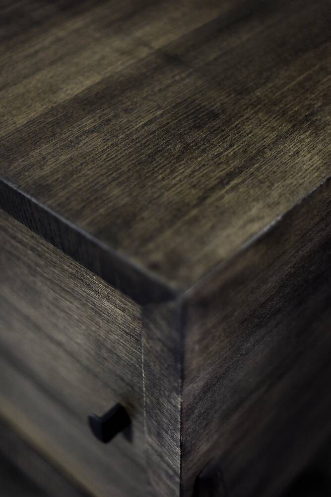 Scandinavian buffet in ash with matte metal handles, Mid-Century Modern style, 1960s.