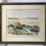 Watercolor signed Les Saintes Maries, Camargues