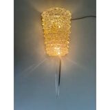 Pair of clear Murano glass wall sconces in the Barovier Art Deco style. Rostrato