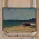 Oil on canvas 20th century beach and fishing boats by G. Carlos