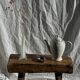 Vase soliflore blanc en verre
