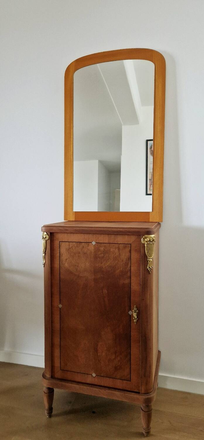 Scandinavian vintage wooden mirror