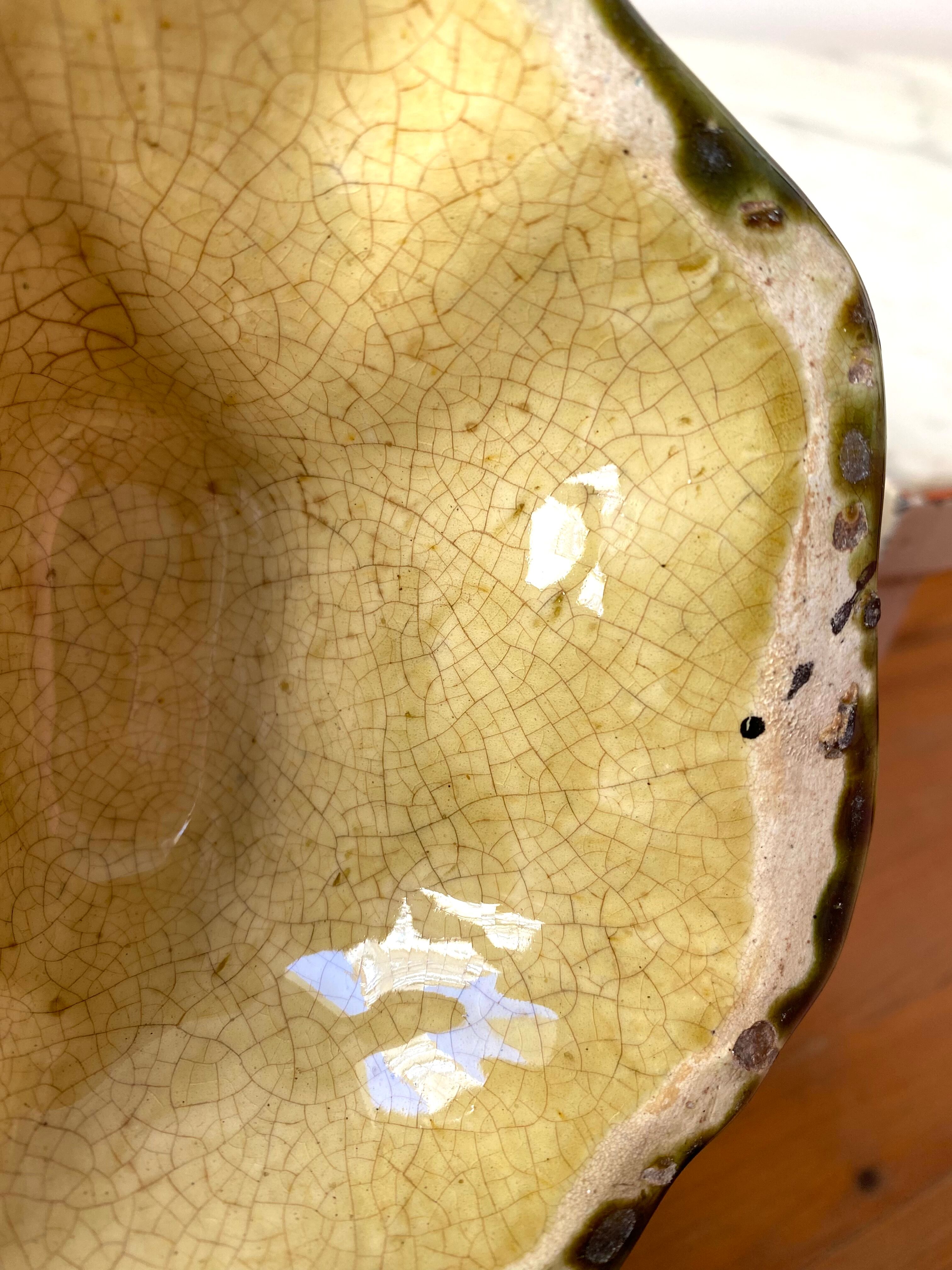 Slip vase majolica sheaves of wheat 30s vintage