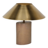 Patinated lamp in bronze and gilded steel circa 1990