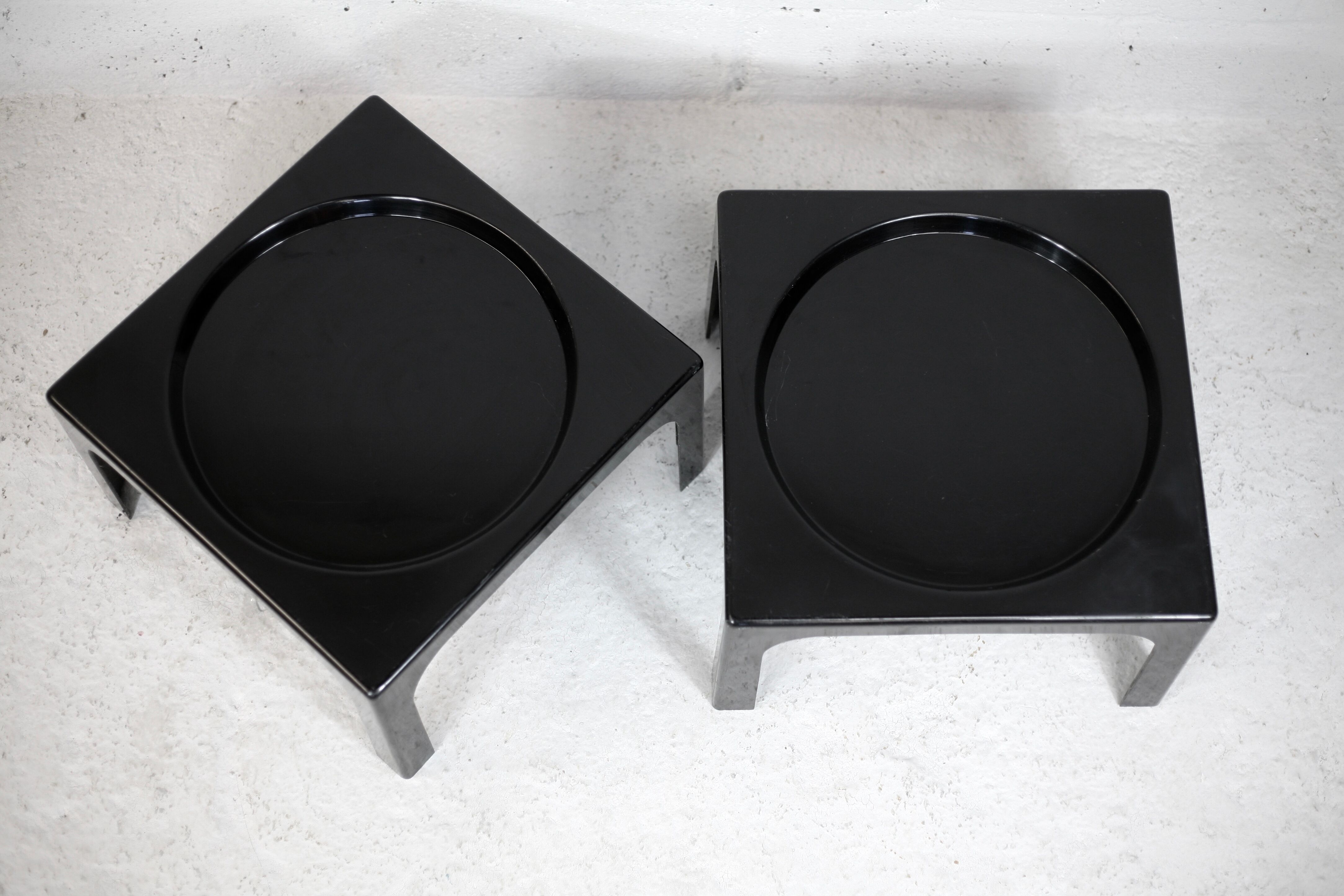 Pair of space age fiberglass coffee tables, Circa 1970