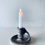 Ceramic candle holder with flower decor