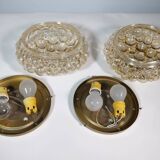Plafonniers en verre bullé par Helena Tynell pour Glashütte Limburg, lot de 2