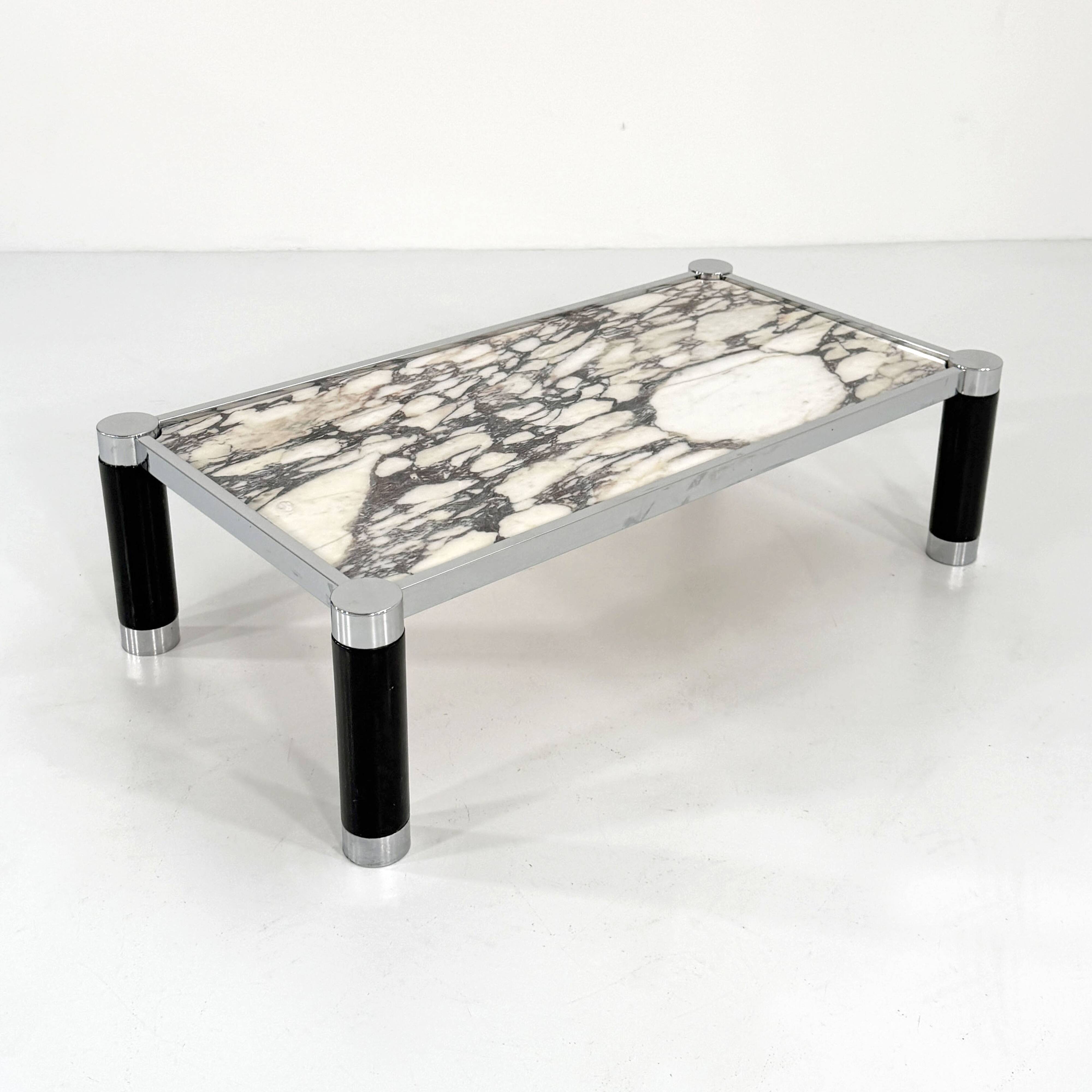 Table basse postmoderne en marbre Calacatta Violetta, 1980