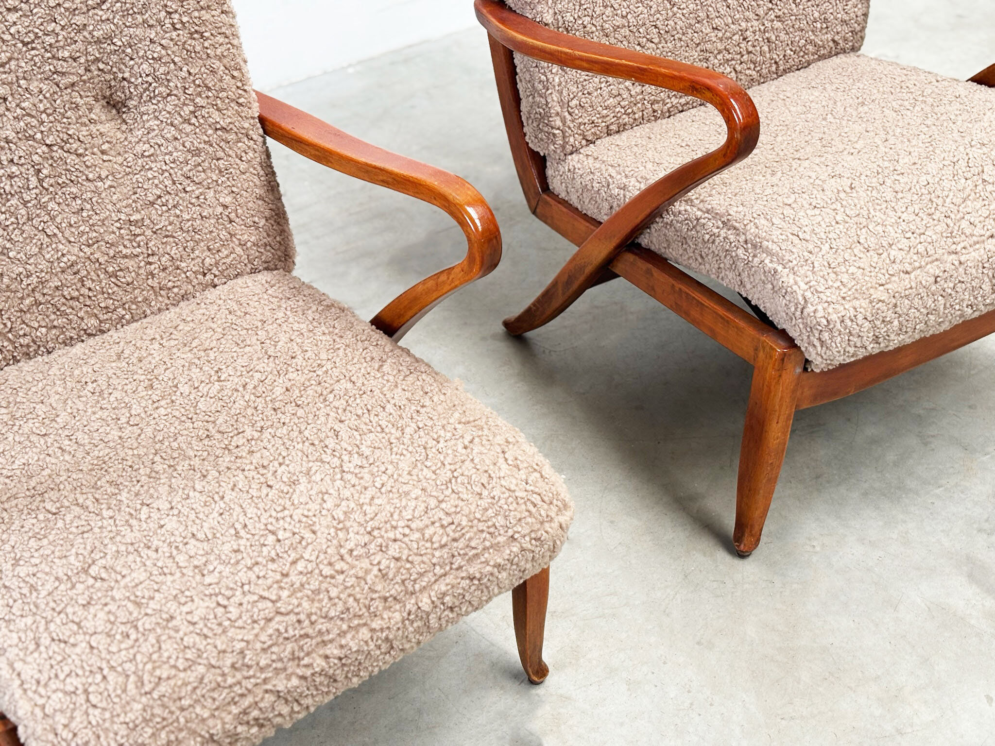 Set of two French lounge chairs