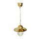 Vintage pendant light in gold metal and white opaline