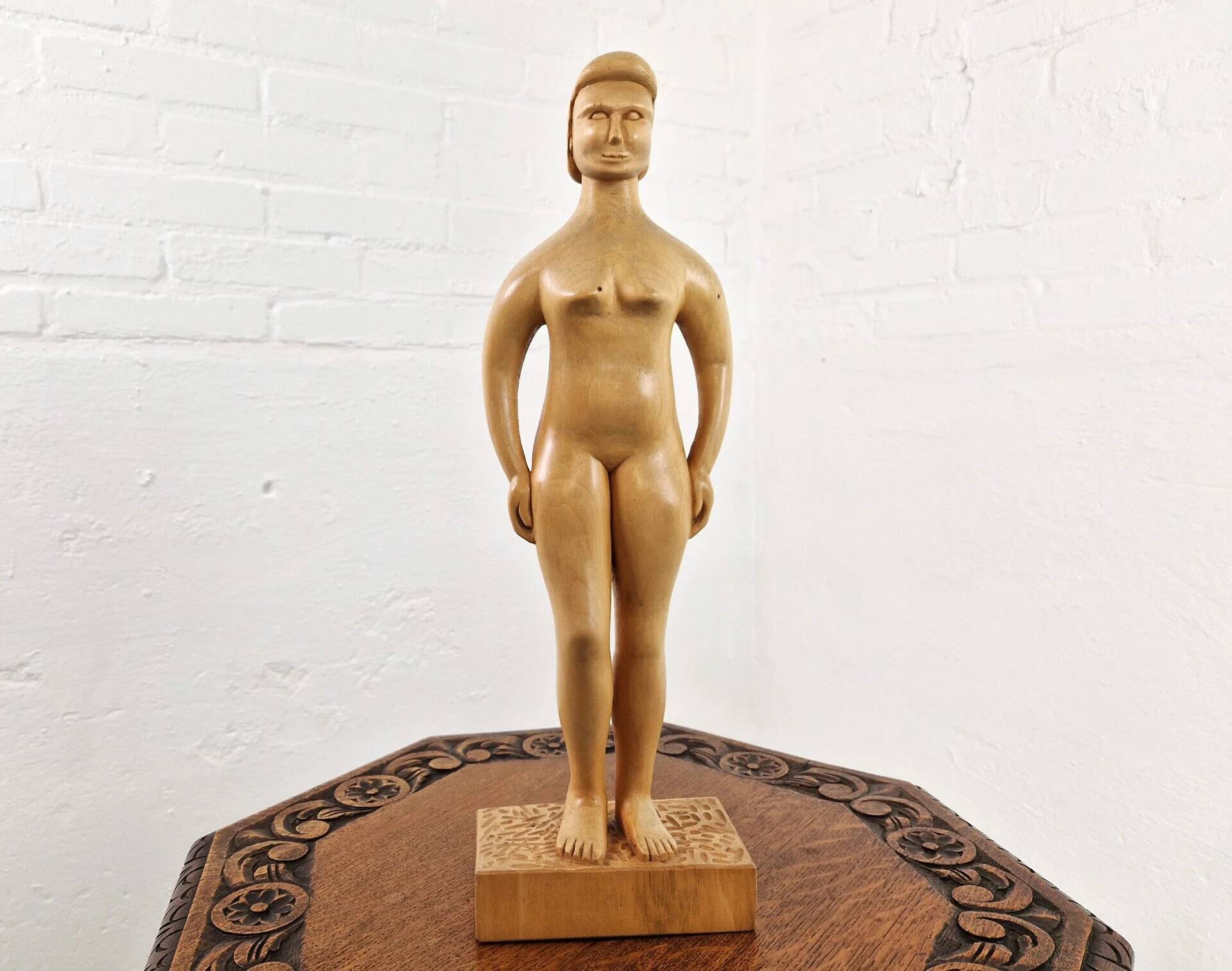 Wooden sculpture female nude, 1992