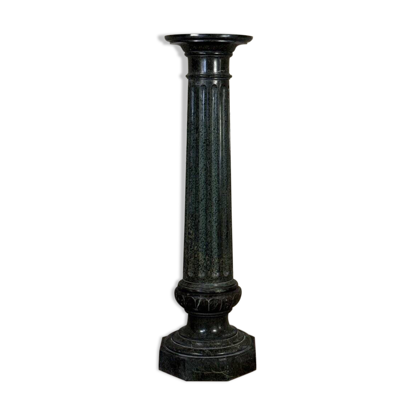 Serpentine Marble Fluted Column, Circa 1880
