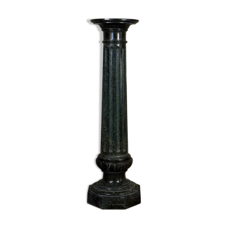 Serpentine Marble Fluted Column, Circa 1880
