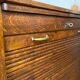 Industrial furniture notary binder with vintage American curtain 1940s