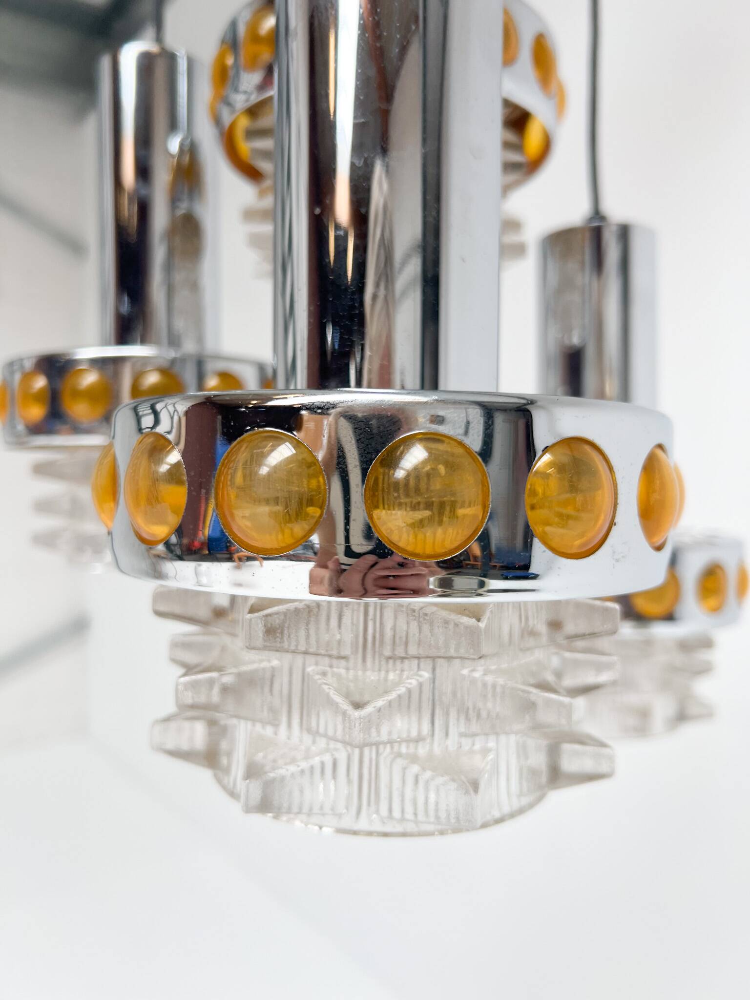 Solid Cascade chandelier with 4 lights, 1970s