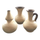 Trio of terracotta vases
