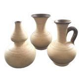 Trio of terracotta vases