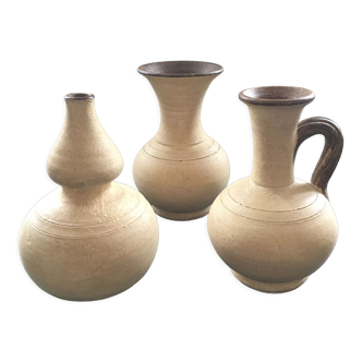 Trio de vases terre cuite