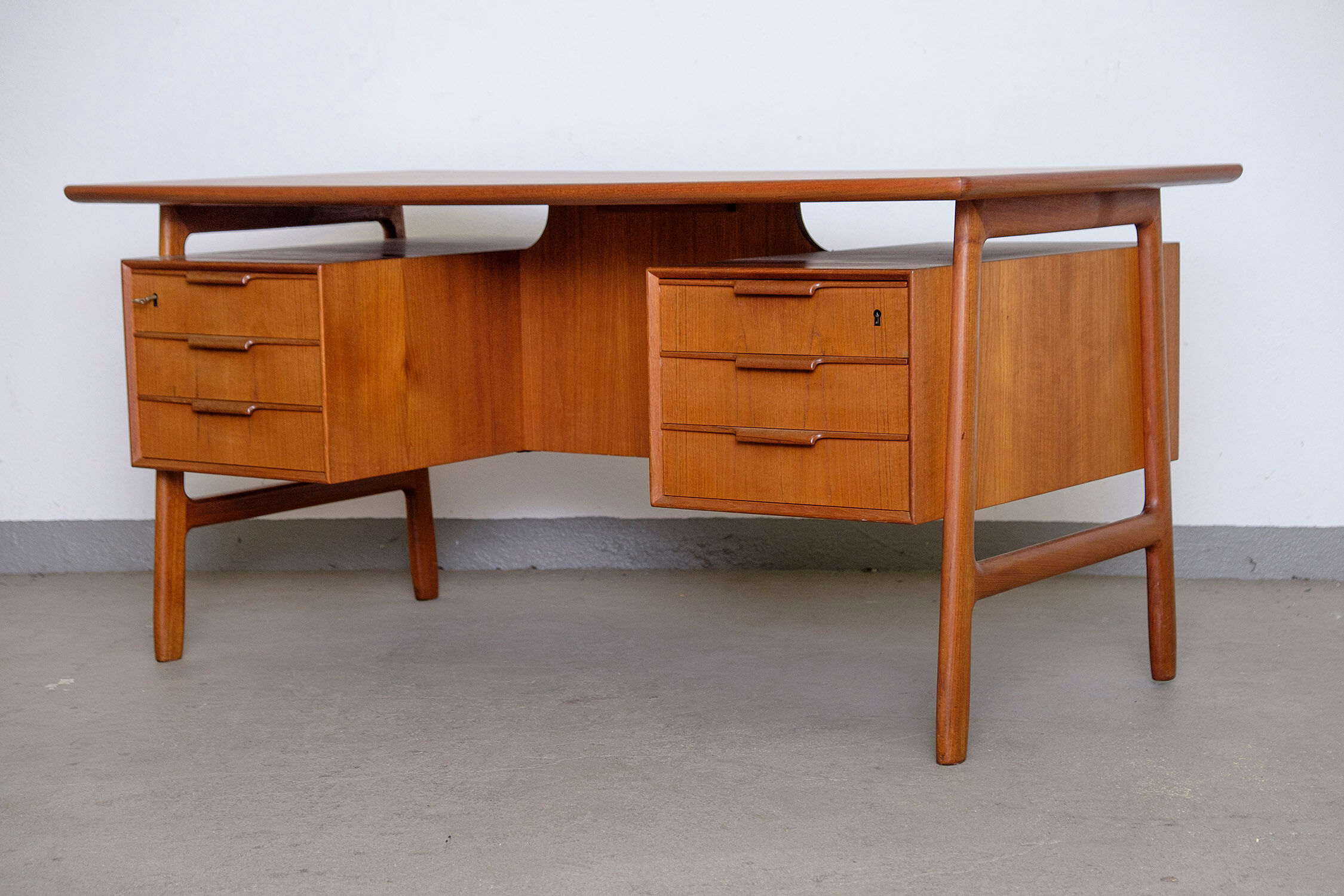 Model 75 teak desk by Omann Jun, 1960