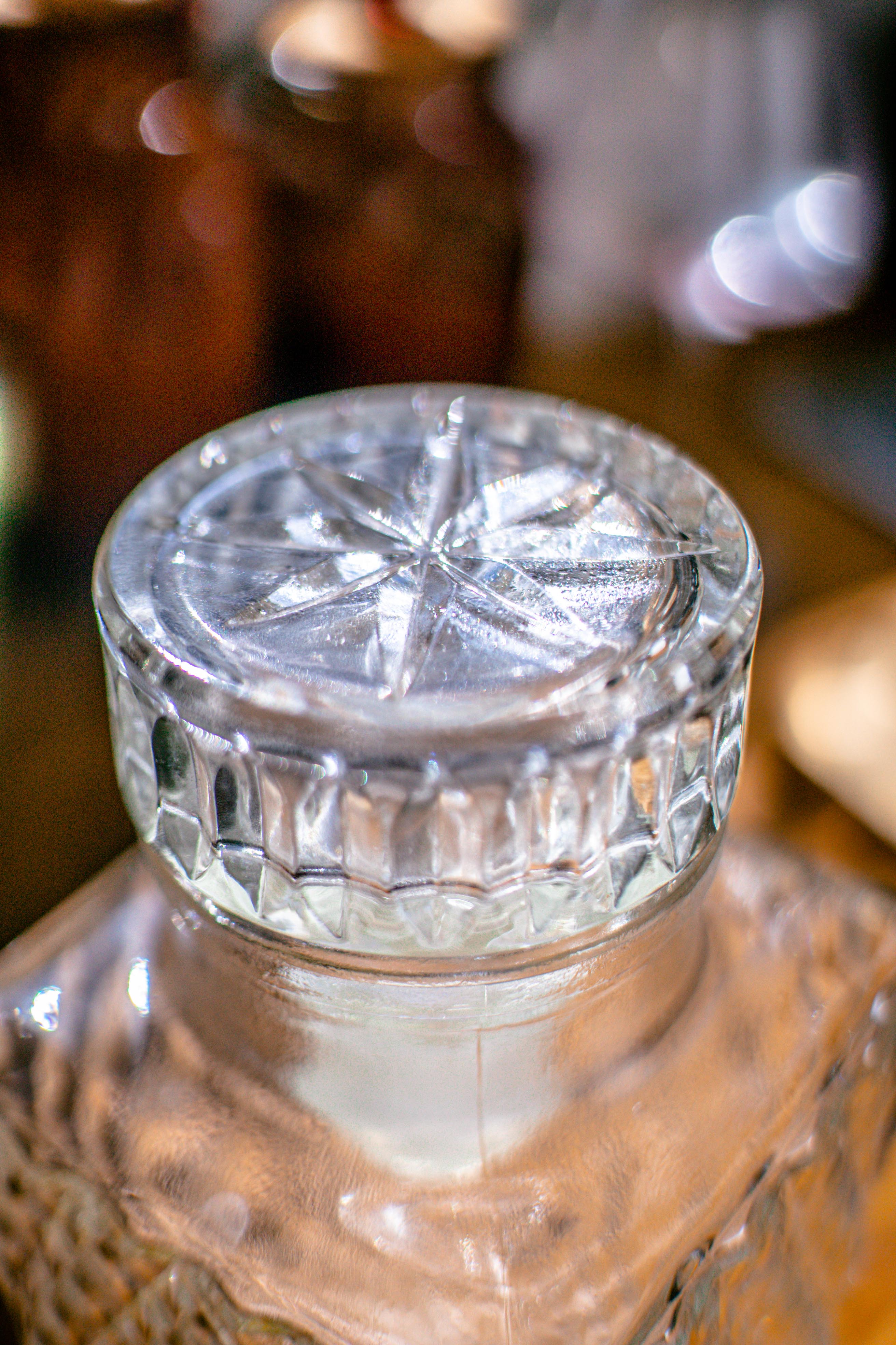 Antique whisky decanter signed r