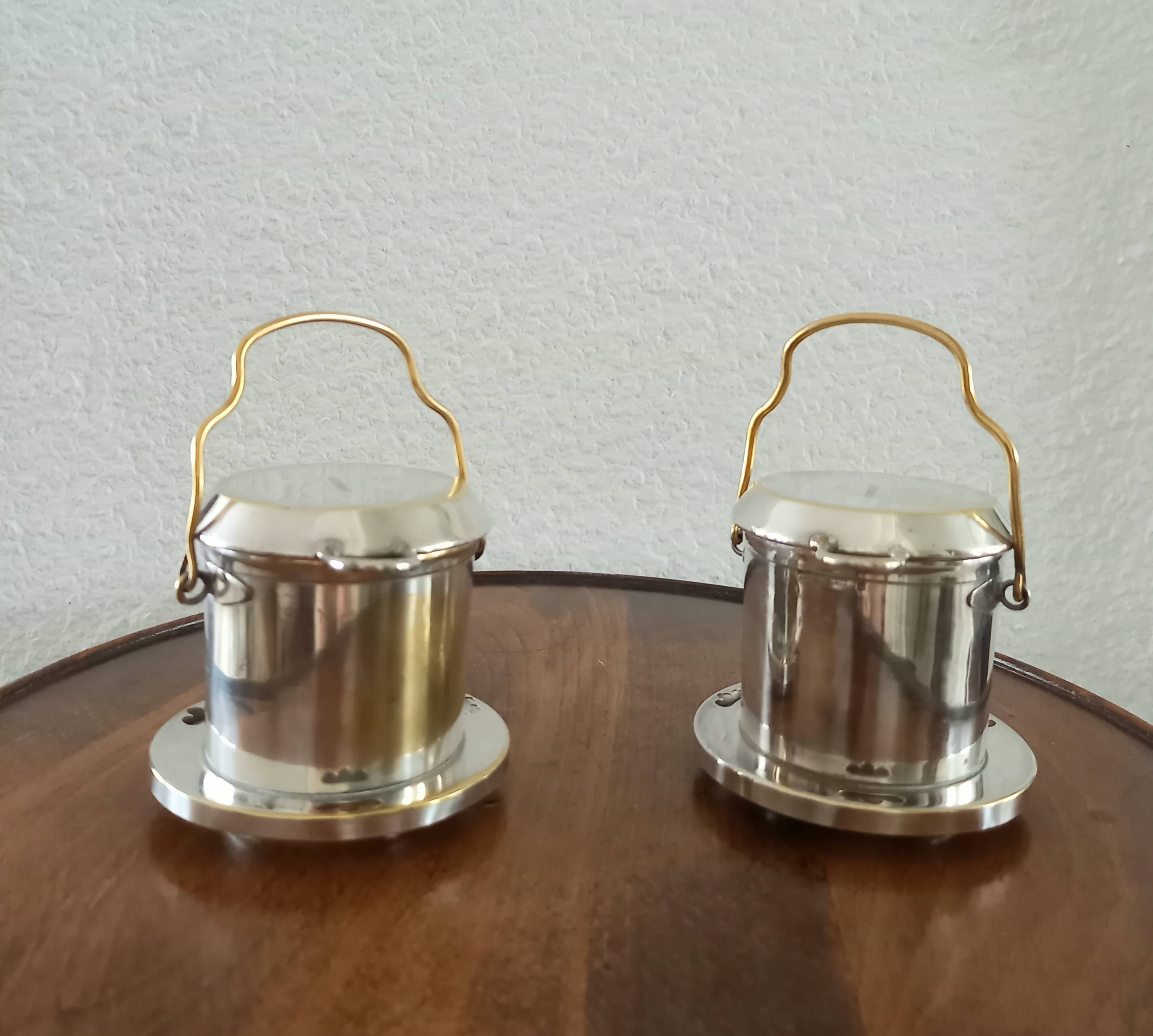 Individual silver-plated Art Deco coffee pots