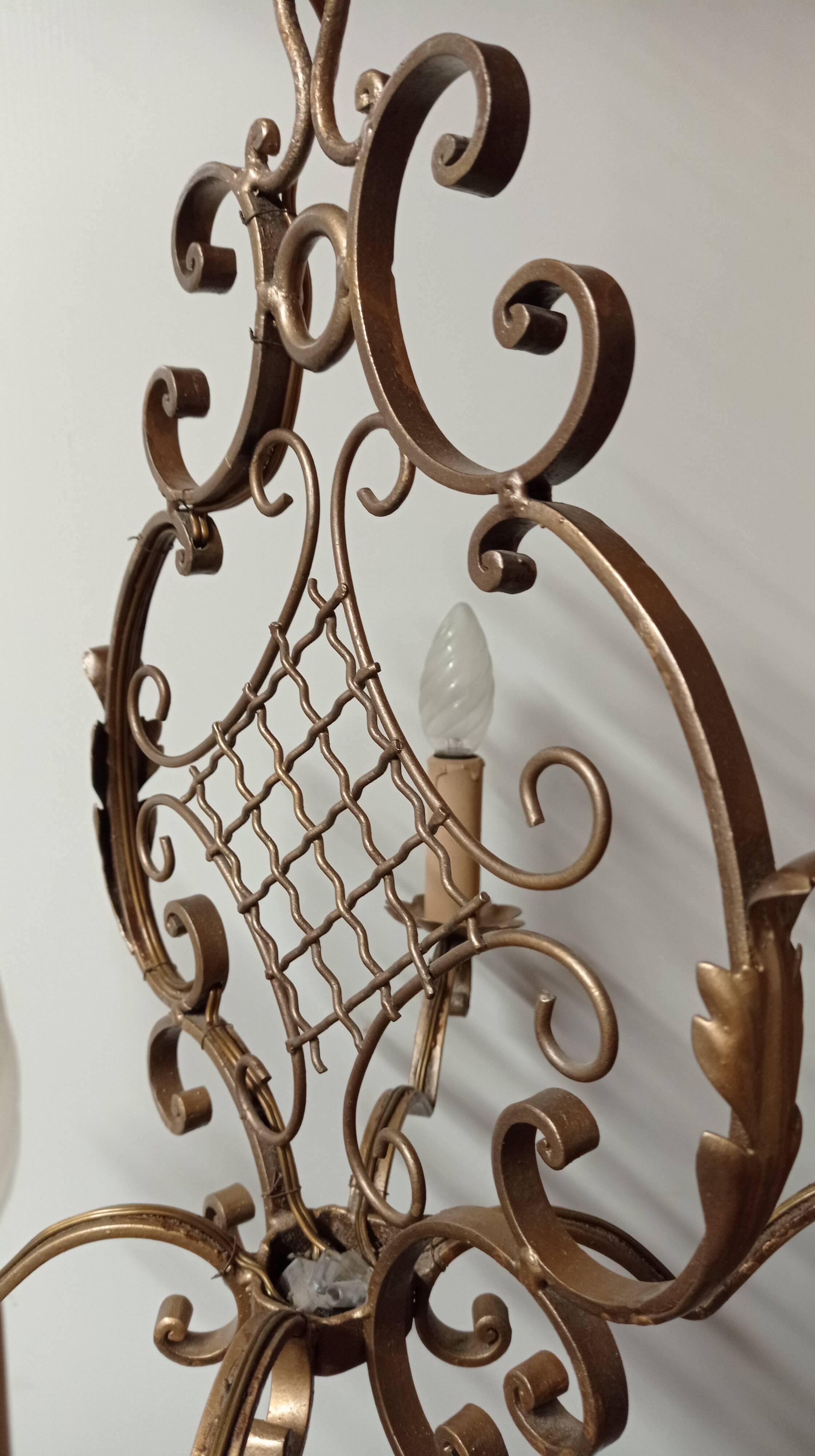 Bronze Cross Chandelier, 1940s