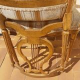 Pair of chairs with a golden lyre