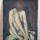 Jean Pesce ( 1926 ) peinture " nu à la jambe repliée " HSP