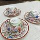 Vintage Japanese tea/coffee service, egg shell porcelain & enamels for 5 people.