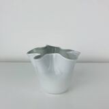 Vintage white glass handkerchief vase
