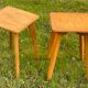 Pair of blond beech stools, Vintage 1970
