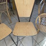 Paire de chaises en Formica effet bois