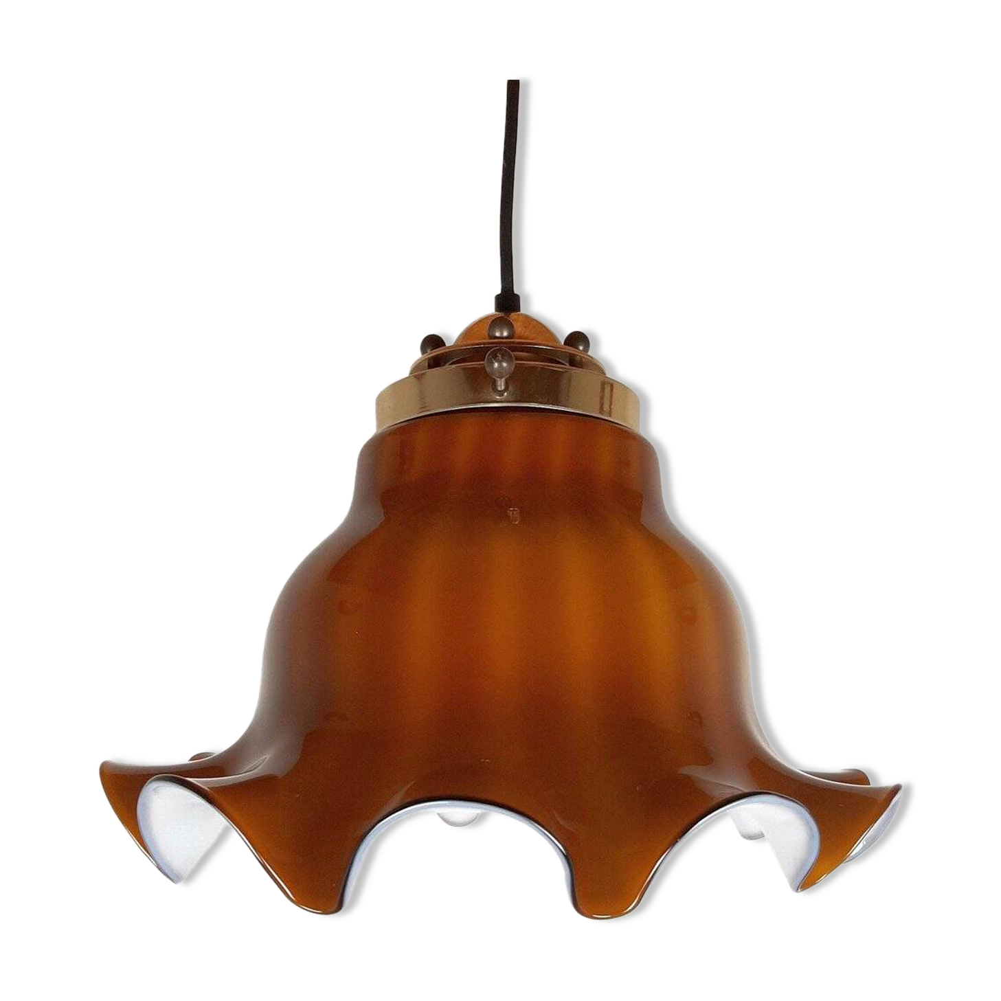 Brown glass pendant lamp, 1970s