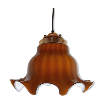 Suspension en verre marron, années 1970