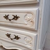 Commode blanche patinée